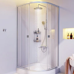 Душевой уголок AM.PM X-Joy 90x90 WK88DH профиль хром, стекло прозрачное