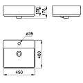 Раковина накладная AQUATON Geometry WQ8A37000000004 45х40 см, белая глянцевая