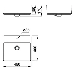 Раковина накладная AQUATON Geometry WQ8A37000000004 45х40 см, белая глянцевая