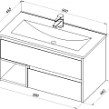 Мебель для ванной STWORKI Карлстад 90 дуб рустикальный
