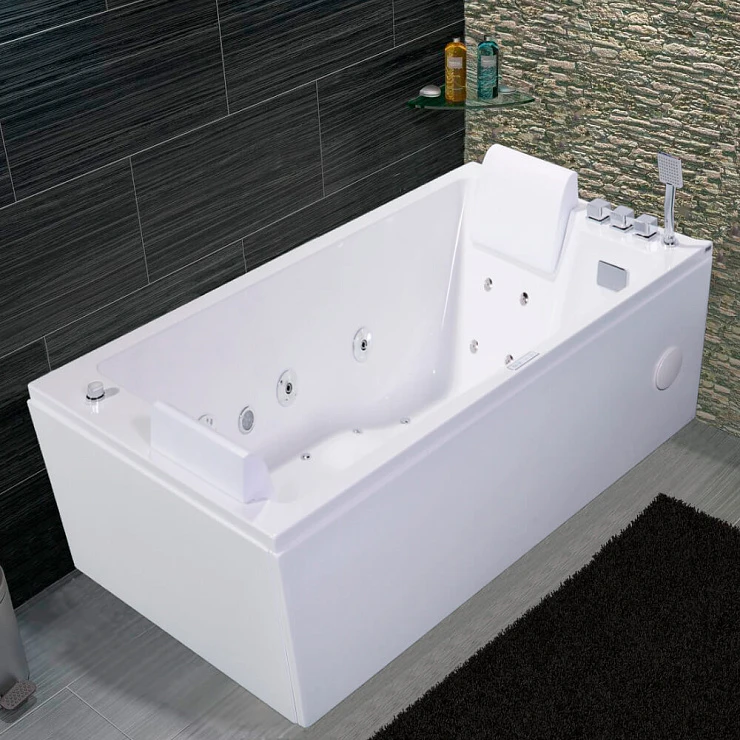 Акриловая ванна Orans BT62115B R 170x100см 62115R0 с гидромассажем, белая глянцевая