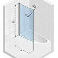 Шторка на ванну Riho Novik Lyra Z108 90x150см L G003038120 профиль хром, стекло прозрачное