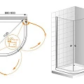 Душевой уголок Cezares Elena 90x90см ELENA-W-R-21-90-C-Cr профиль хром, стекло прозрачное
