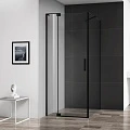 Душевой уголок Cezares Slider 80x99,5см SLIDER-AH-1-100-70/80-C-NERO черный, стекло прозрачное