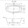 Акриловая ванна Azario EASTON 180x82x60 с сифоном AZ-1337 белая глянцевая