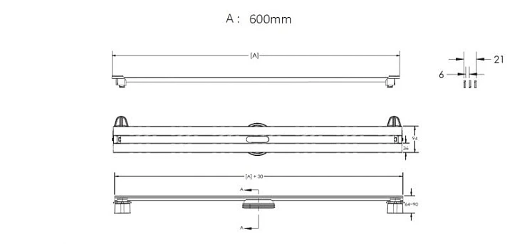 Душевой лоток Berges Super Slim 60 090152 хром матовый