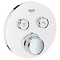 Термостатический смеситель Grohe Grohtherm SmartControl 29151LS0 для душа, хром / белый