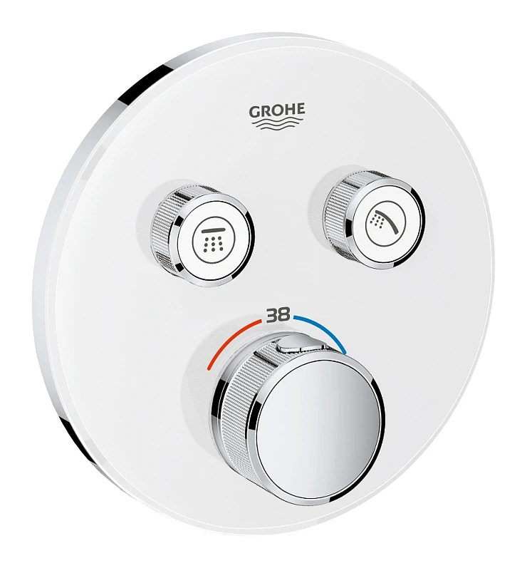 Термостатический смеситель Grohe Grohtherm SmartControl 29151LS0 для душа, хром / белый