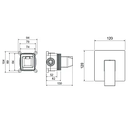 Смеситель для душа Aquatek Либра AQ1666MB с внутренней частью, матовый черный
