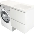 Тумба с раковиной Эстет Dallas Luxe 140 ФР-00002924 правая, белая глянцевая