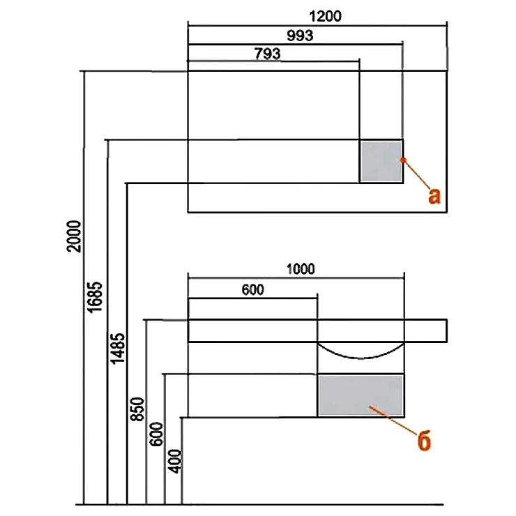 Зеркало Aquaton Отель 120 1A101402OT010 с подсветкой