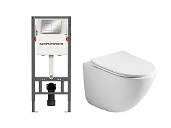 Комплект инсталляции Ceramica Nova CN121002CH с унитазом CN1905, кнопка хром глянец