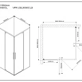 Душевой уголок Vincea Slim 90х90см VPR-2SL9090CLB профиль черный матовый, стекло прозрачное