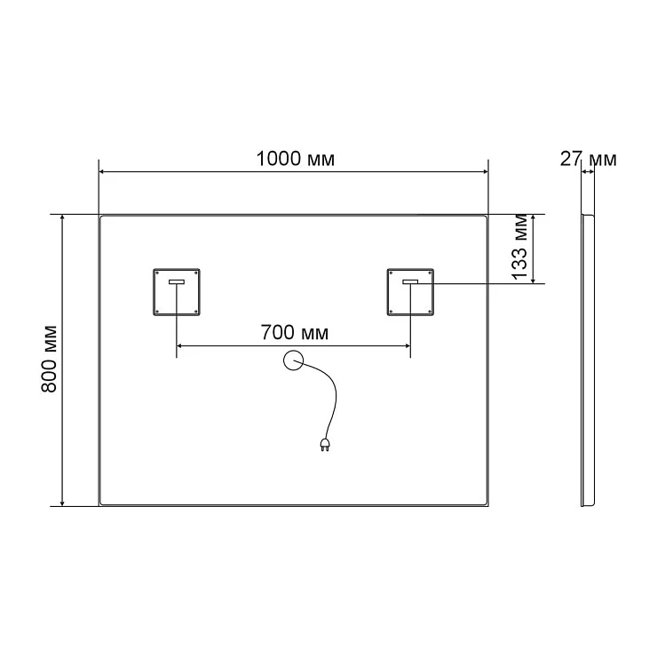 Зеркало Vincea 100 VLM-2C100 с подсветкой
