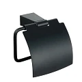Держатель туалетной бумаги Fixsen Trend FX-97810 с крышкой, черный матовый