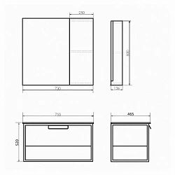 Тумба с раковиной Comforty Бонн 75 00-00001948CF дуб дымчатый