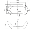 Акриловая ванна BelBagno 150x78x59 BB27 белая глянцевая