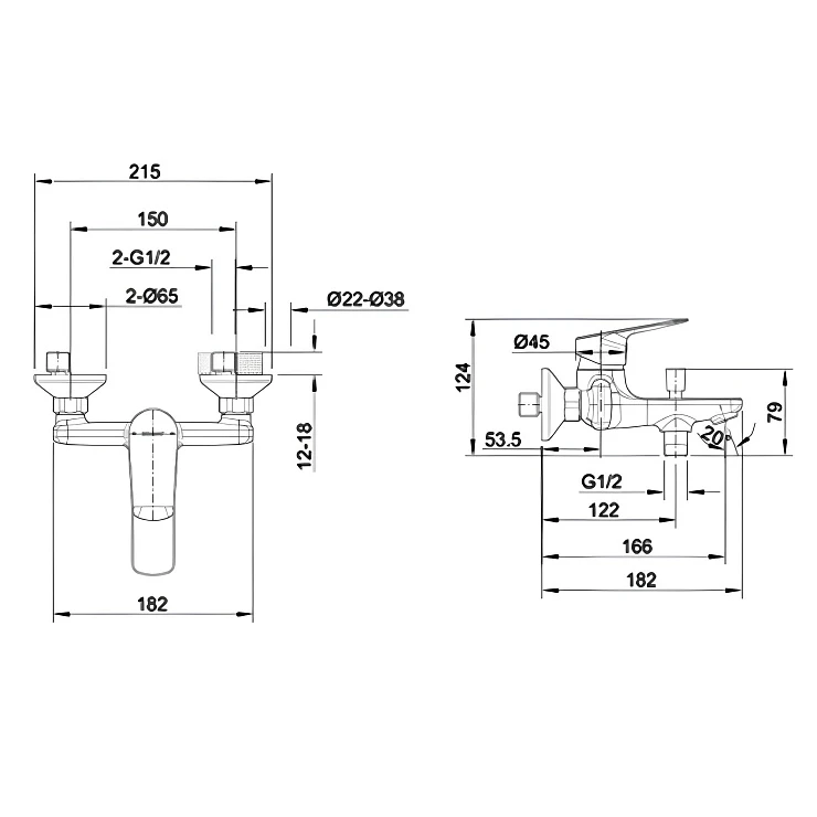 Смеситель для ванны с душем Bravat Rhein F6429564BW-01-ENG черный