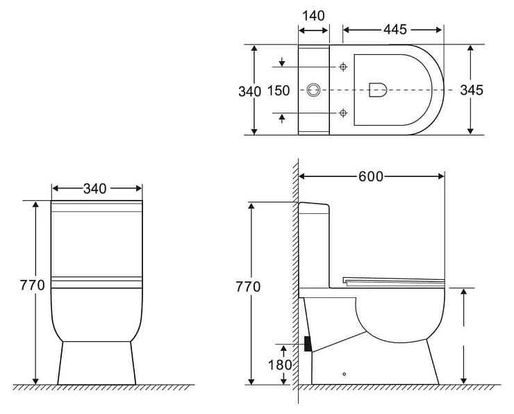 Чаша для унитаза напольного BelBagno RICCO BB275CPR