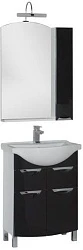 Мебель для ванной Aquanet Асти 65 черный зеркало шкаф/полка