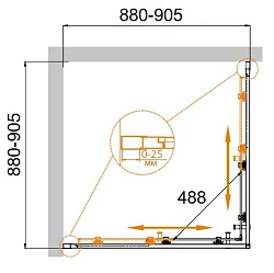 Душевой уголок Cezares Molveno 90x90см MOLVENO-A-2-90-C-Cr-IV профиль хром, стекло прозрачное