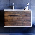 Тумба с раковиной Aqwella 5 stars Malaga 90 L крафт темный