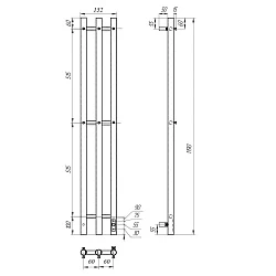 Полотенцесушитель электрический Bonna Asteria 1200x120 BNP-EI3C-dt12012Ch хром