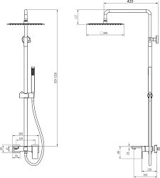 Душевая стойка Boheme Qubic 478-MW белая матовая