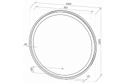 Зеркало Art&max Napoli AM-Nap-1000-DS-F с подсветкой, черное