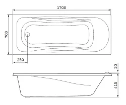 Акриловая ванна AM.PM Sense 170x70 W76A-170-070W-A белая глянцевая
