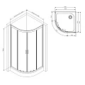 Душевой уголок AM.PM Gem 90x90см W90G-401-090BT профиль черный, стекло прозрачное