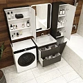 Тумба с раковиной Style Line Бергамо мини 60 антискрейч черный матовый