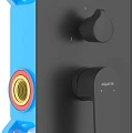 Смеситель для ванны с душем Aquatek Оберон AQ1246MB с внутренней частью, матовый черный