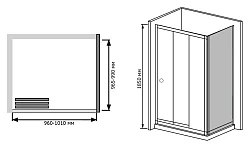 Душевой уголок RGW Classic CL-30 100x100см 04093000-51 профиль хром, стекло шиншилла