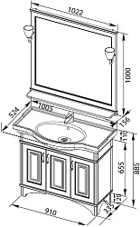 Мебель для ванной Aquanet Валенса 100 белый краколет/серебро