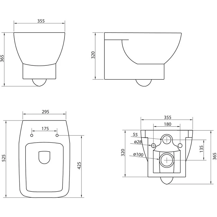 Унитаз подвесной BelBagno Lago BB128CH крышка сиденье BB128SC белый глянец