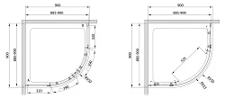 Душевой уголок Cezares Eco 90x90см ECO-O-R-2-90-P-Cr профиль хром, стекло рифленое