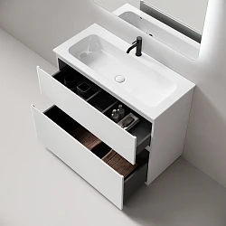 Тумба с раковиной Sancos Folk Floor 100 напольная, Bianco