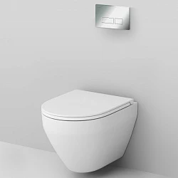 Инсталляция с унитазом и клавишей AM.PM Spirit 2.0 IS47051.701700 белый, синий, хром