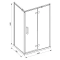 Душевой уголок Bravat Blackline 80x120см BS120.3113AB профиль черный, стекло прозрачное