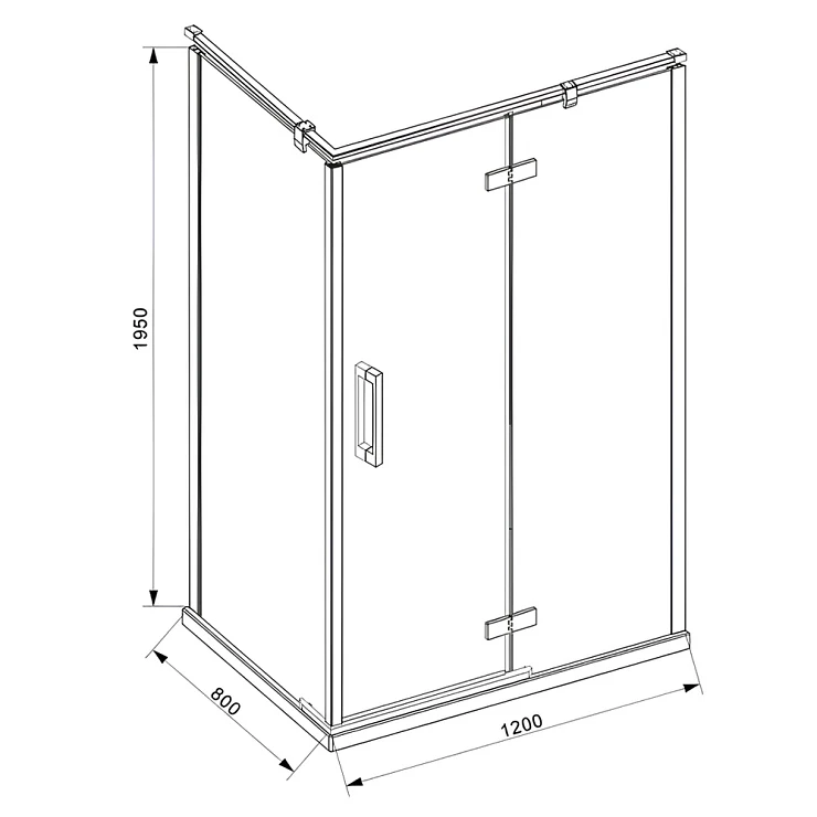 Душевой уголок Bravat Blackline 80x120см BS120.3113AB профиль черный, стекло прозрачное
