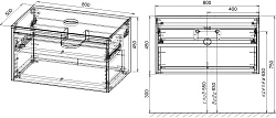 Тумба с раковиной Vincea Mesa 80 дуб табак / бетон