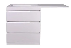 Тумба с раковиной Style Line Даллас 150 напольная, левая, белый глянец