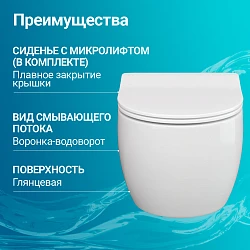 Унитаз подвесной Ceramica Nova Play CN3001 белый глянец