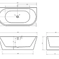 Акриловая ванна ABBER 170x80 AB9216-1.7DB синяя глянцевая