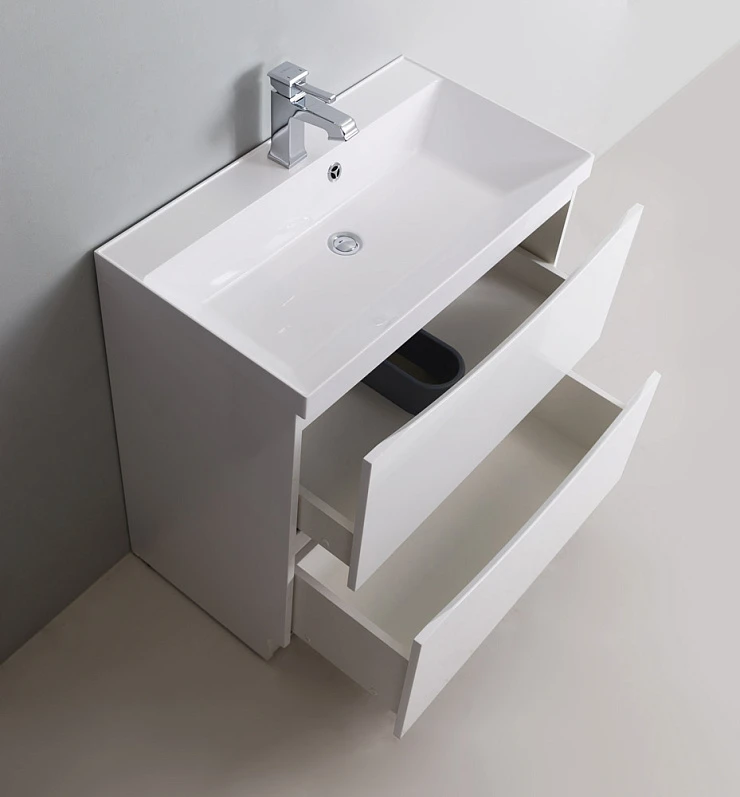 Тумба с раковиной BelBagno Marino 90 белая глянцевая