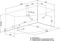 Акриловая ванна Aquanet Jersey 170x90 R 00205329 белая глянцевая