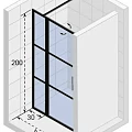 Душевая дверь в нишу RIHO 120см G004005121 профиль черный, стекло прозрачное