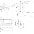 Акриловая ванна AM.PM Gem 150x70 с каркасом, шторкой и душевой системой W90ASET-150D8 белая матовая