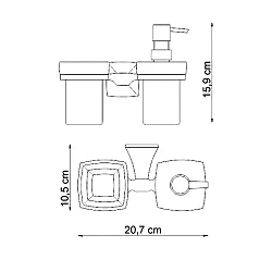 Дозатор Wasserkraft Wern K-2589 со стаканом, хром